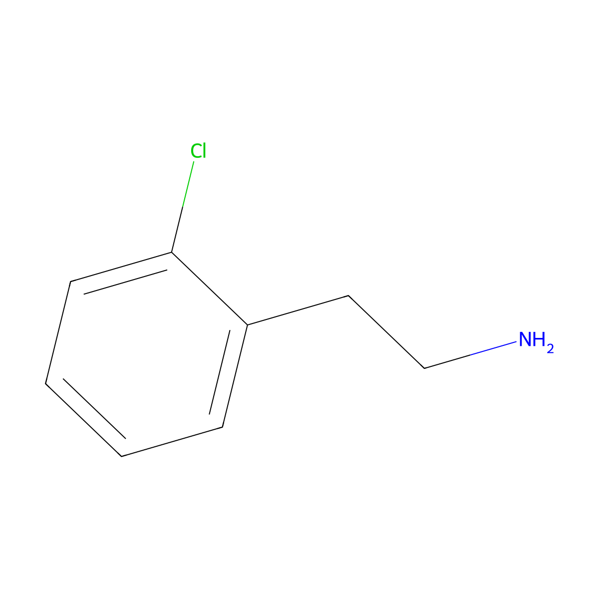 2-(2-Chlorophenyl)ethylamine molecular structure, CAS 13078-80-3