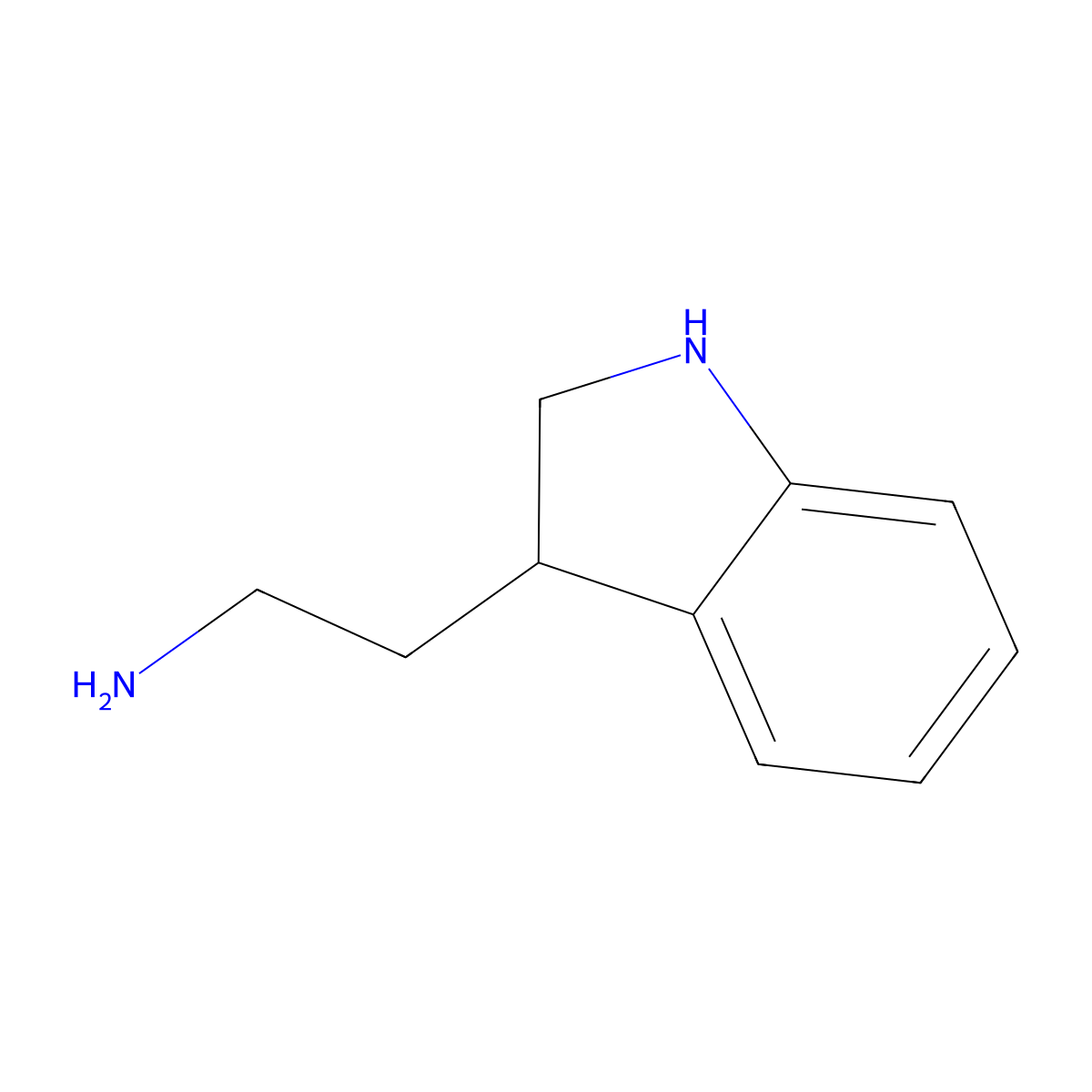 2-(2,3-Dihydro-1H-indol-3-yl)ethan-1-amine molecular structure, CAS 13078-91-6