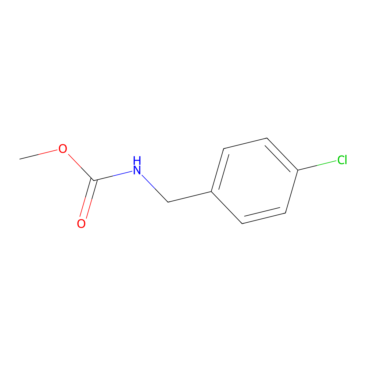 Methyl 4-chlorobenzylcarbamate molecular structure, CAS 130780-13-1