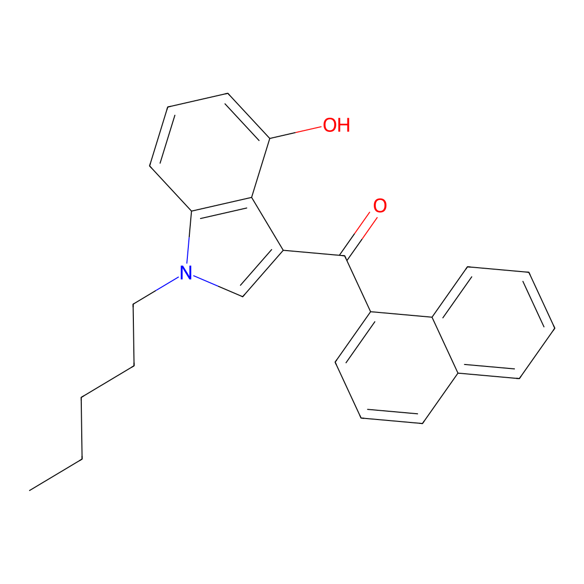 JWH 018 4-hydroxyindole metabolite molecular structure, CAS 1307803-42-4