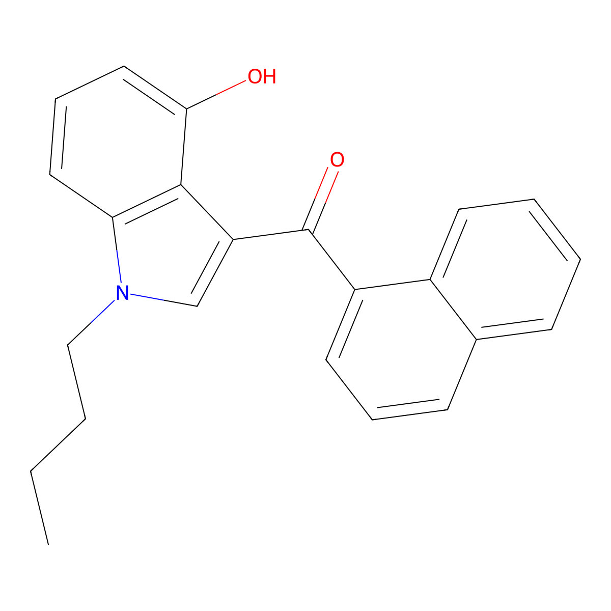 JWH 073 4-hydroxyindole metabolite molecular structure, CAS 1307803-46-8