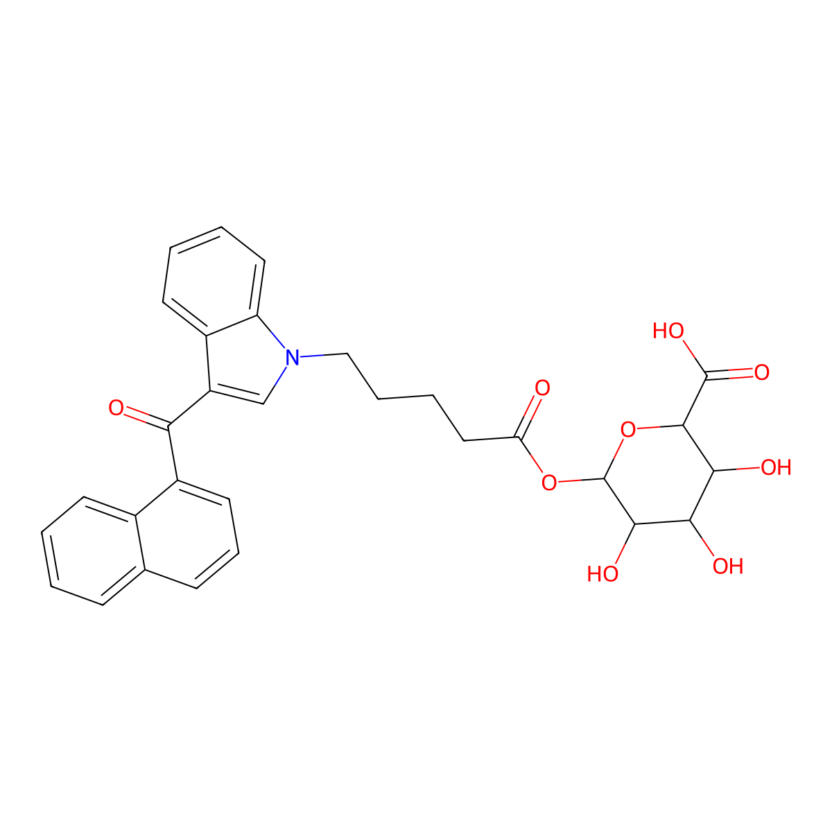 JWH 018 N-pentanoic acid beta-D-Glucuronide molecular structure, CAS 1307803-54-8