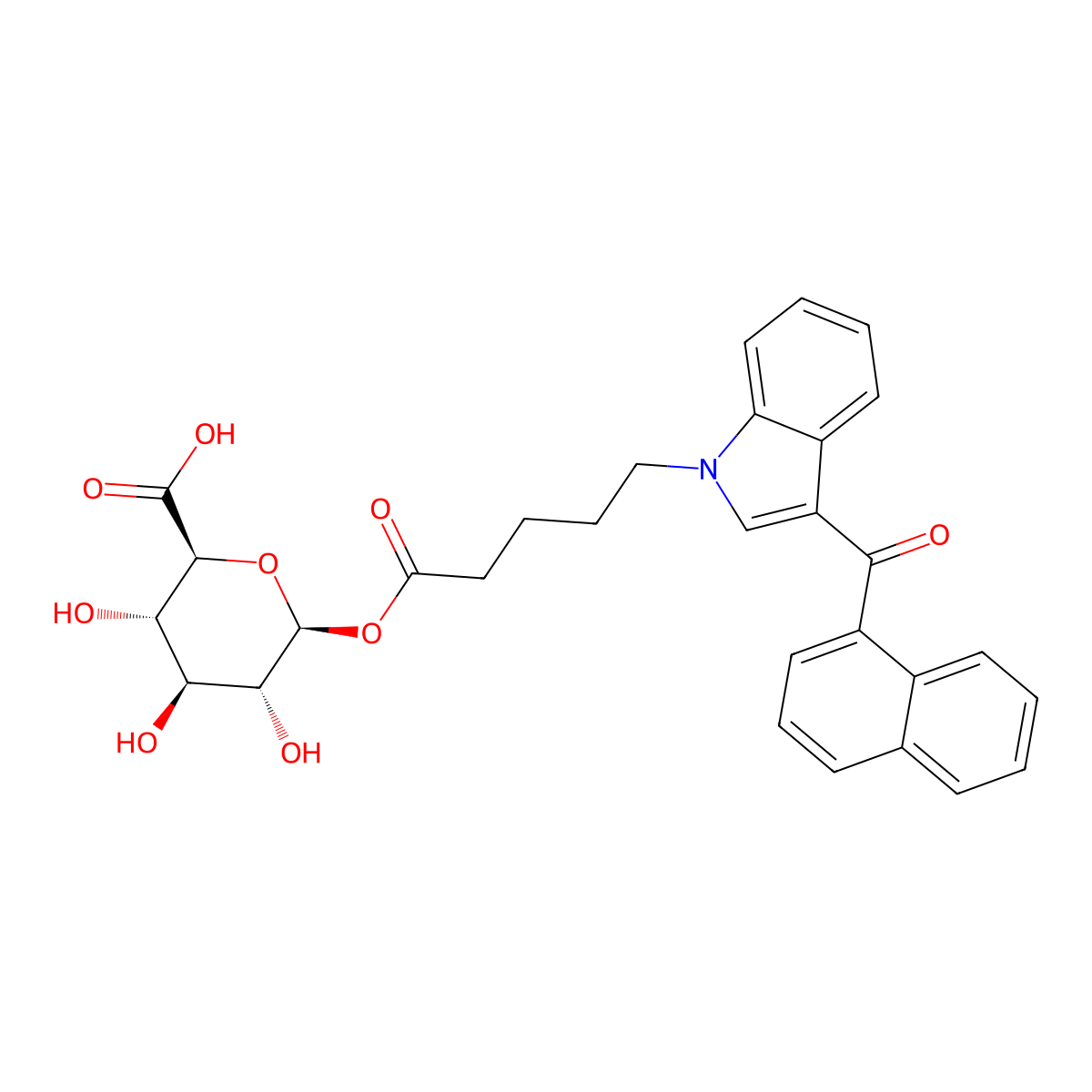 JWH 018 N-pentanoic acid beta-D-Glucuronide molecular structure, CAS 1307803-54-8
