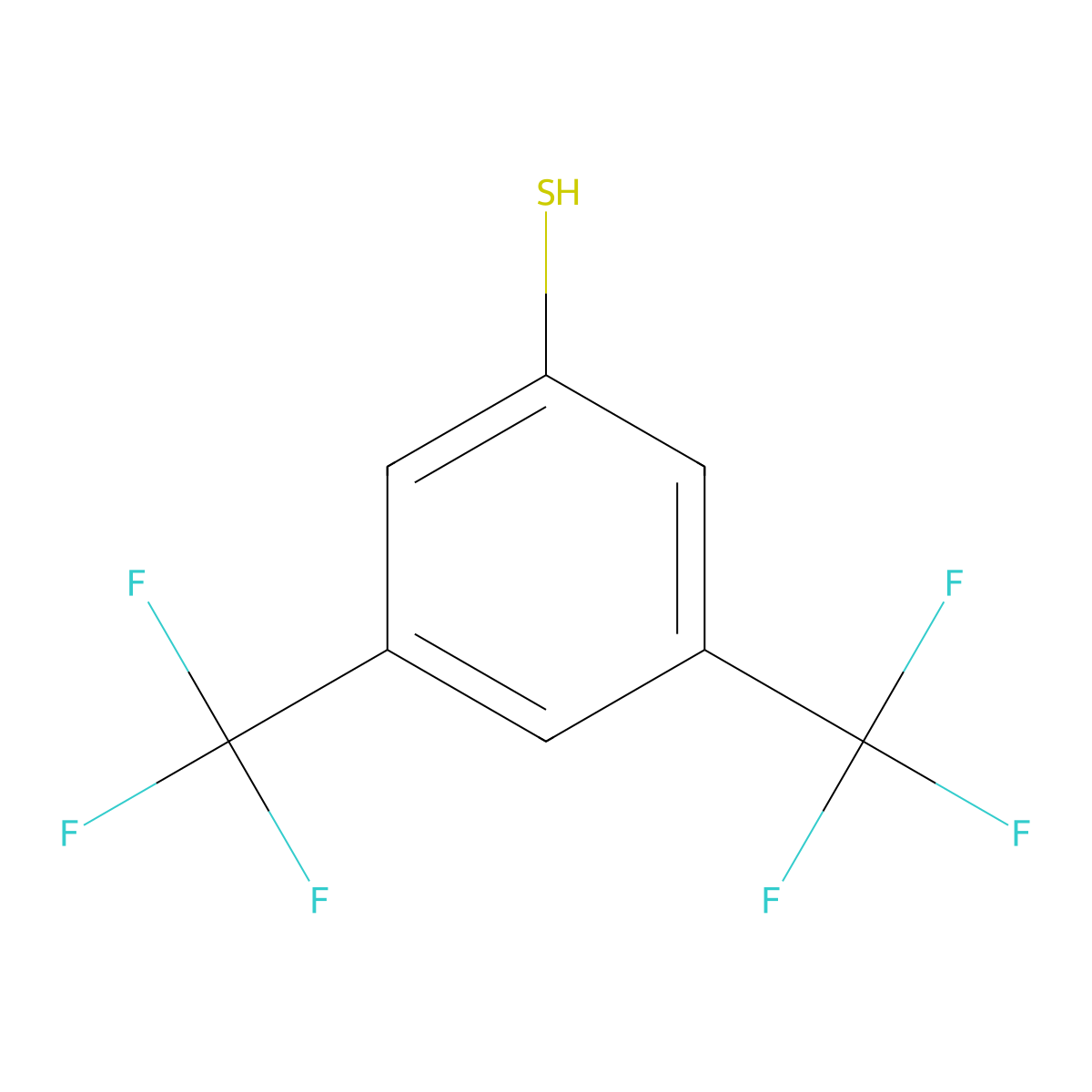 3,5-Bis(trifluoromethyl)benzenethiol molecular structure, CAS 130783-02-7