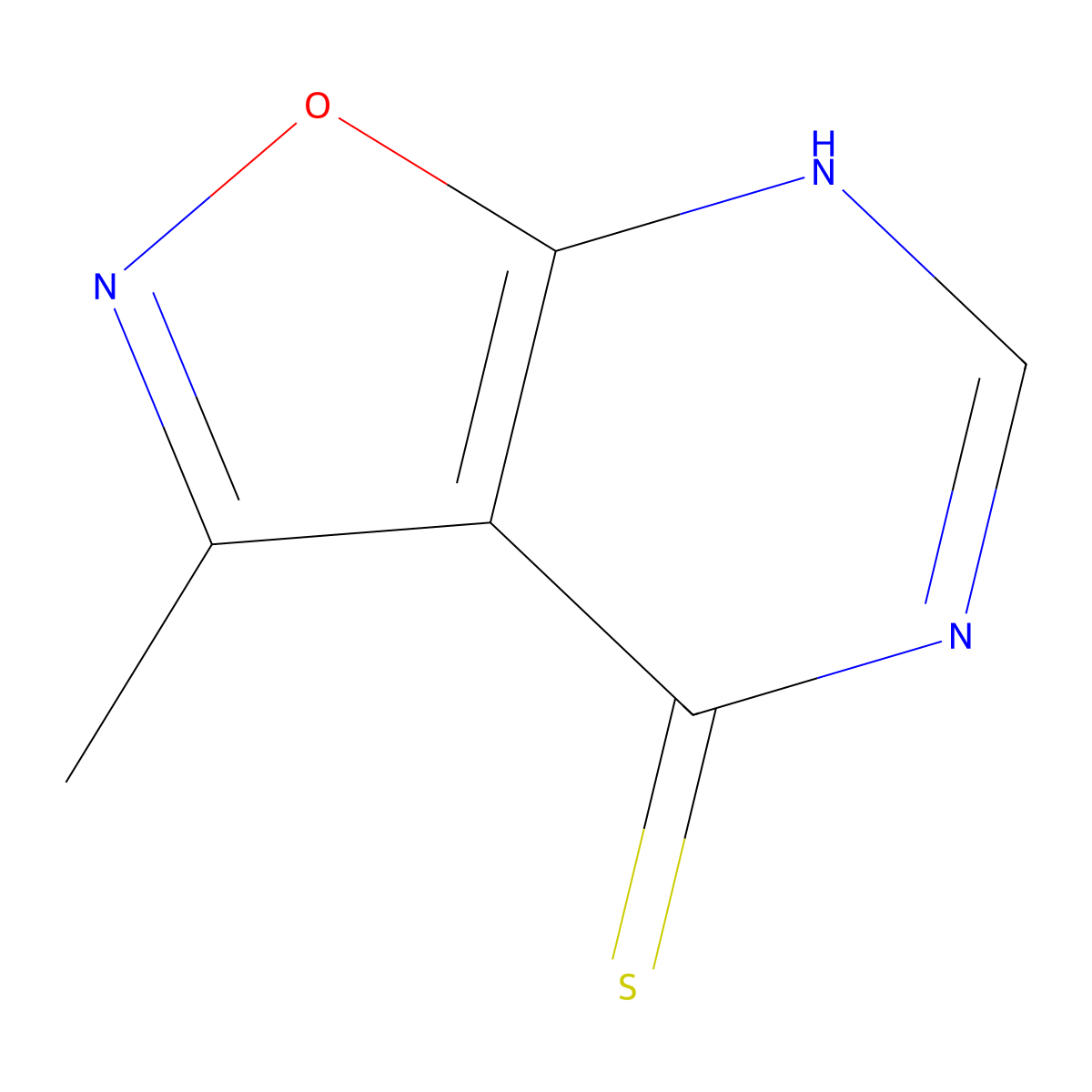 3-methylisoxazolo[5,4-d]pyrimidine-4(5H)-thione molecular structure, CAS 130783-68-5