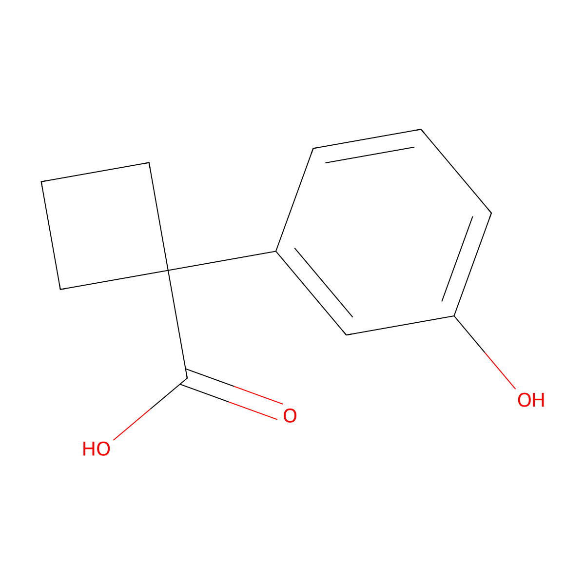 1-(3-Hydroxyphenyl)cyclobutanecarboxylic acid molecular structure, CAS 1307837-71-3
