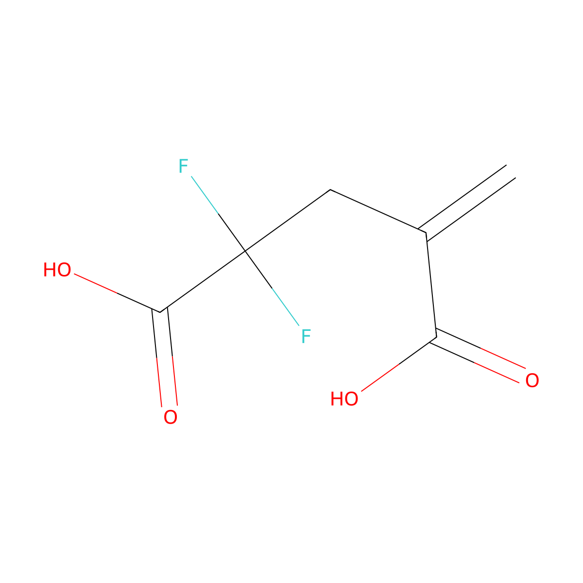 2,2-Difluoro-4-methylenepentanedioic acid molecular structure, CAS 1307857-45-9