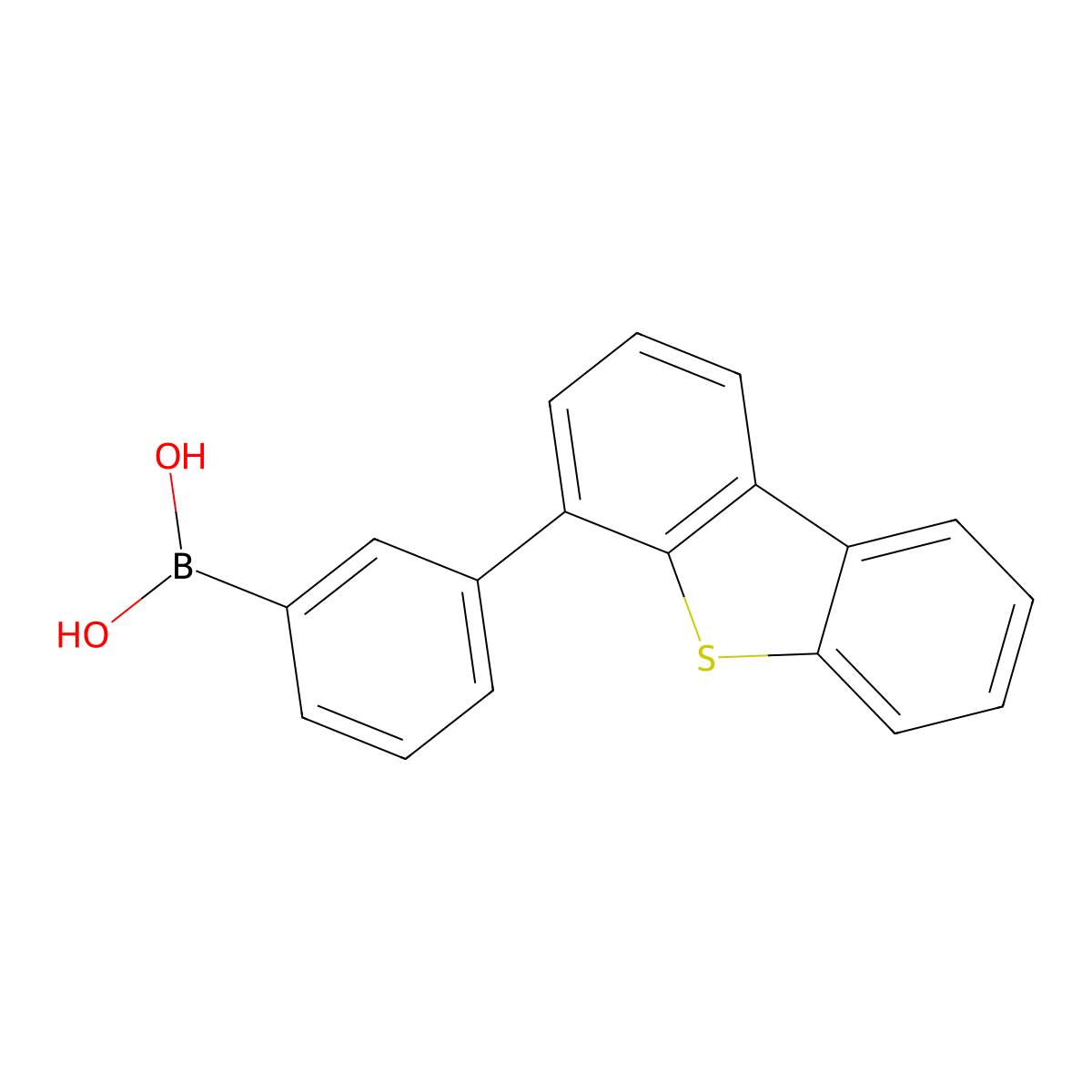 (3-(Dibenzo[b,d]thiophen-4-yl)phenyl)boronic acid molecular structure, CAS 1307859-67-1