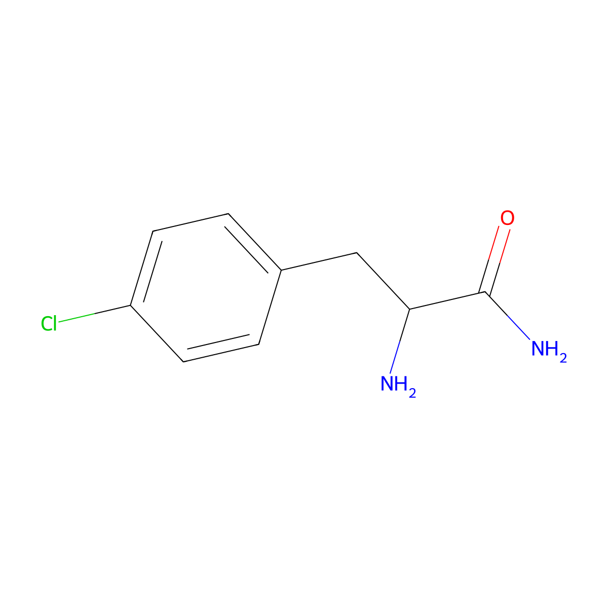 2-Amino-3-(4-chlorophenyl)propanamide molecular structure, CAS 1307893-41-9