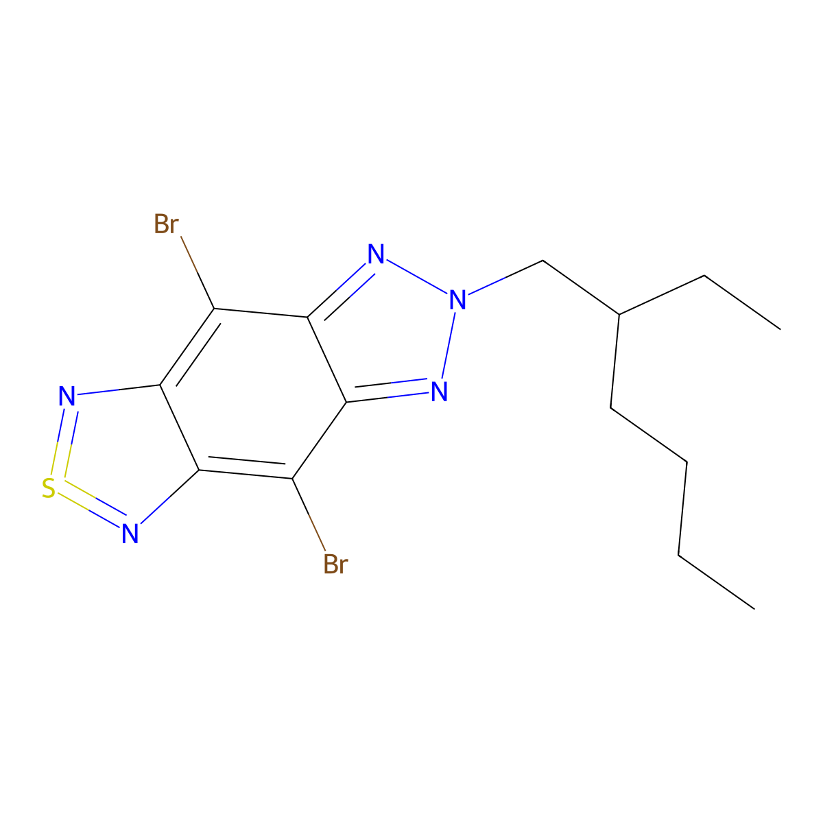 4,8-Dibromo-6-(2-ethylhexyl)-[1,2,5]thiadiazolo[3,4f]benzotriazole molecular structure, CAS 1307899-44-0