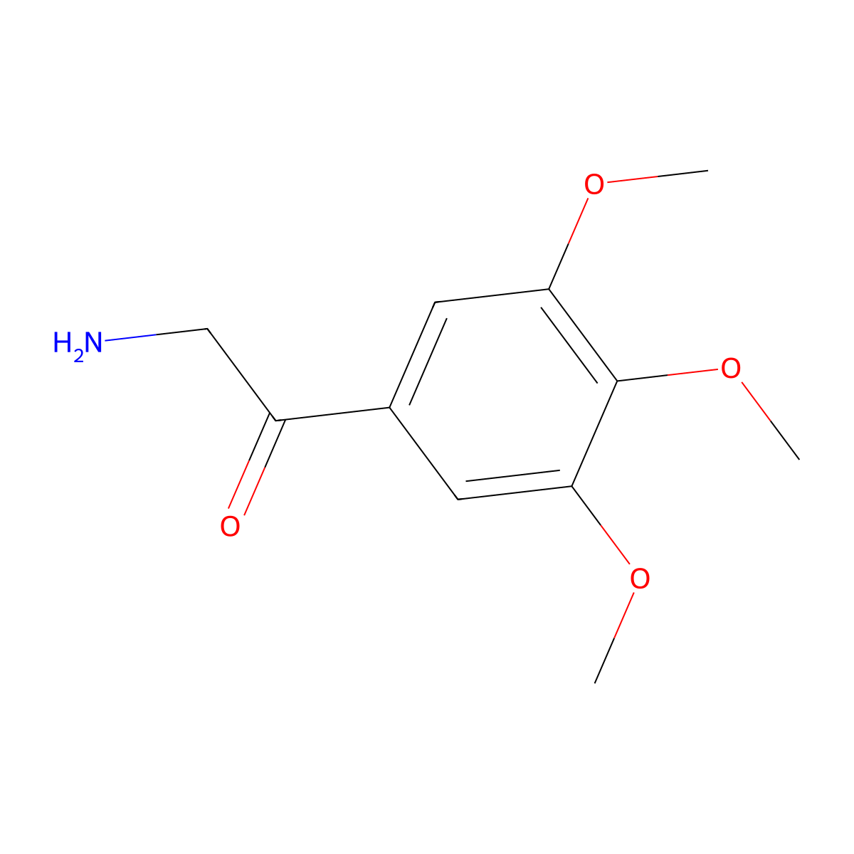 2-Amino-1-(3,4,5-trimethoxyphenyl)ethan-1-one molecular structure, CAS 13079-19-1