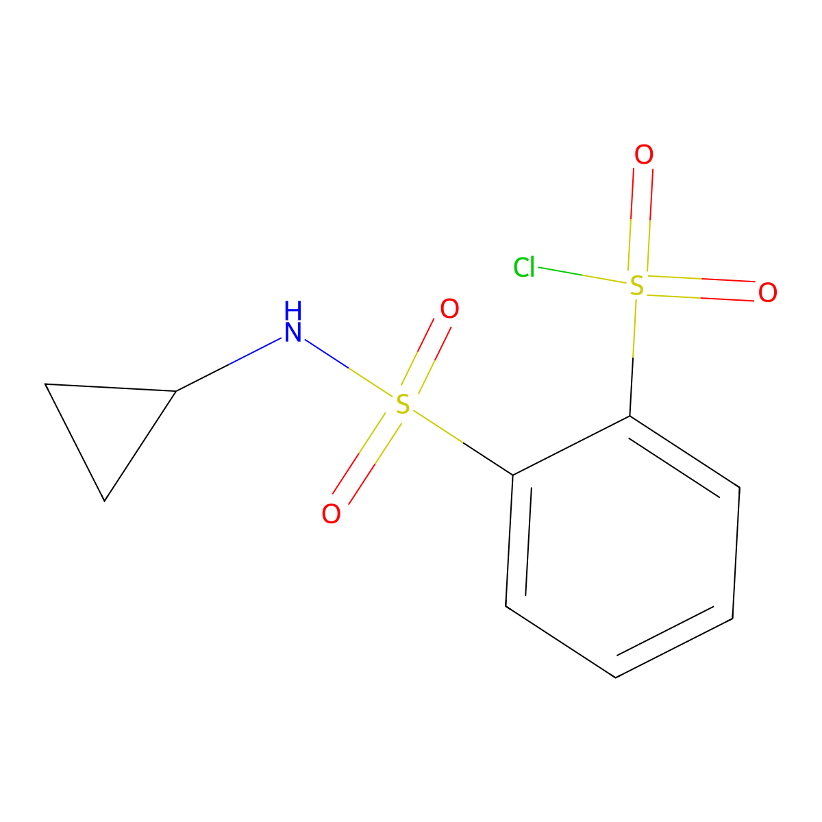 2-(Cyclopropylsulfamoyl)benzene-1-sulfonyl chloride molecular structure, CAS 1307962-30-6