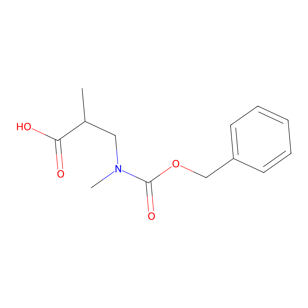 3-(((Benzyloxy)carbonyl)(methyl)amino)-2-methylpropanoic acid molecular structure, CAS 1307962-75-9