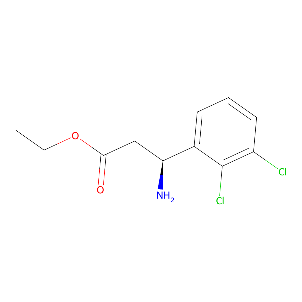 ethyl (3S)-3-amino-3-(2,3-dichlorophenyl)propanoate molecular structure, CAS 1307987-50-3