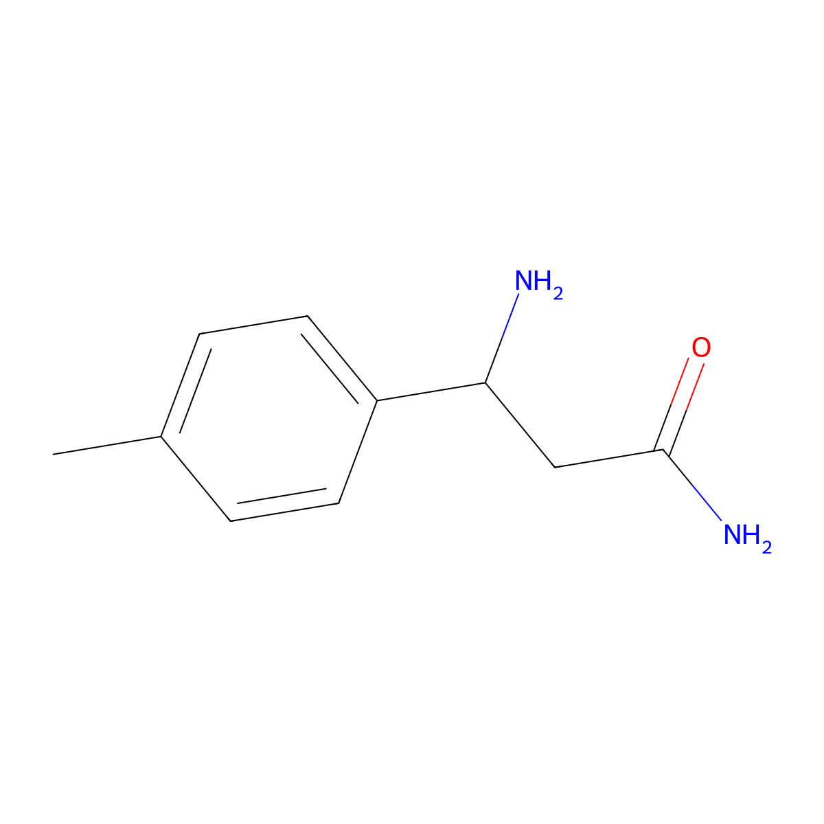 (3S)-3-amino-3-(4-methylphenyl)propanamide molecular structure, CAS 1307987-76-3