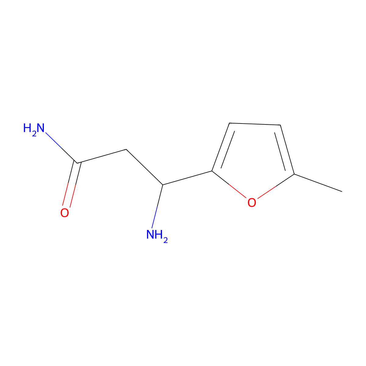 (3R)-3-Amino-3-(5-methylfuran-2-YL)propanamide molecular structure, CAS 1307992-31-9