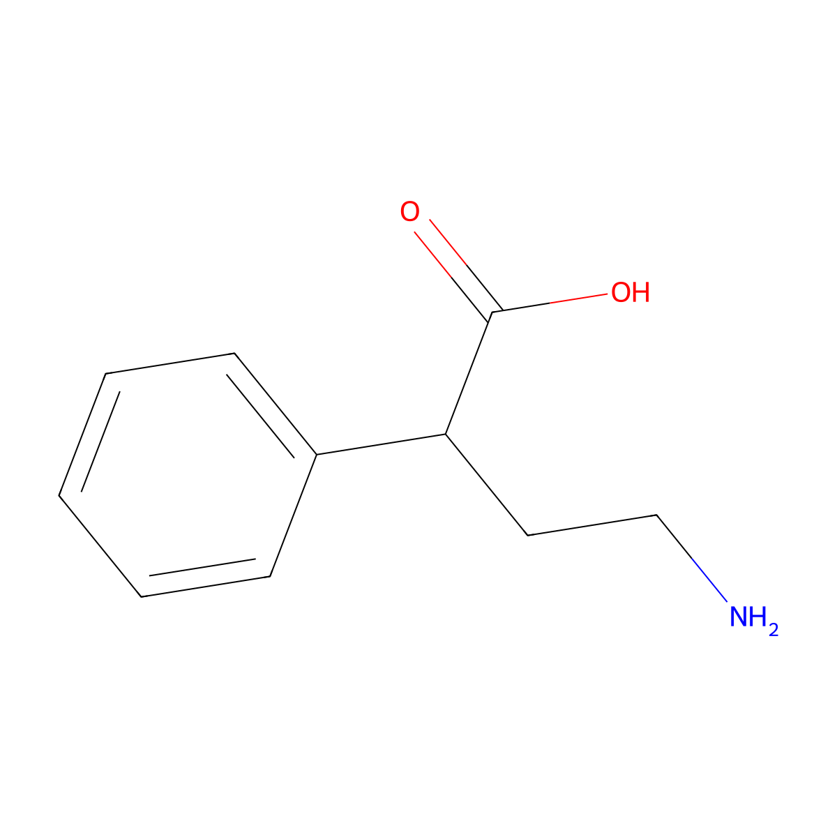 alpha-Phenyl-gamma-aminobutyric acid molecular structure, CAS 13080-10-9