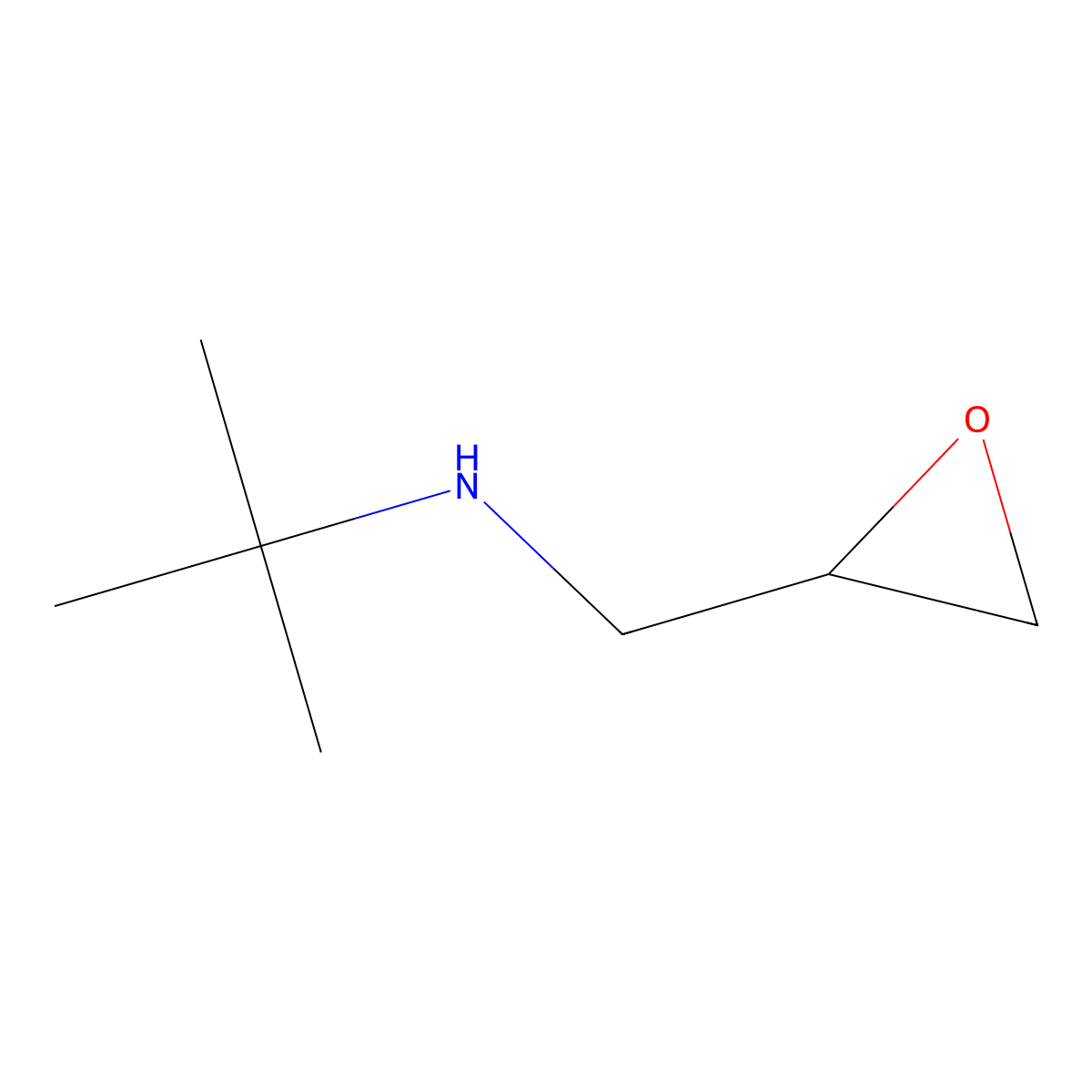 2-methyl-N-(oxiran-2-ylmethyl)propan-2-amine molecular structure, CAS 13080-65-4
