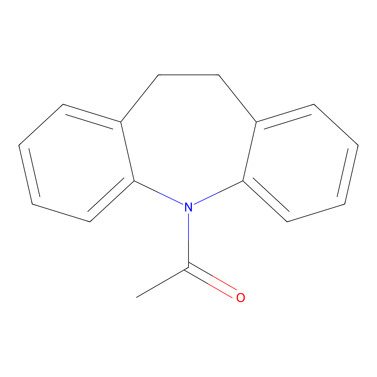 1-(5,6-Dihydrobenzo(b)(1)benzazepin-11-yl)ethanone molecular structure, CAS 13080-75-6