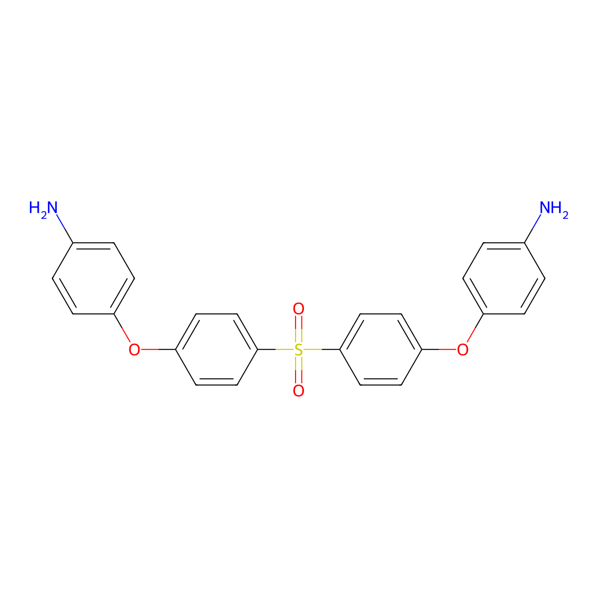 4,4'-(Sulfonylbis(4,1-phenyleneoxy))bis(benzenamine) molecular structure, CAS 13080-89-2