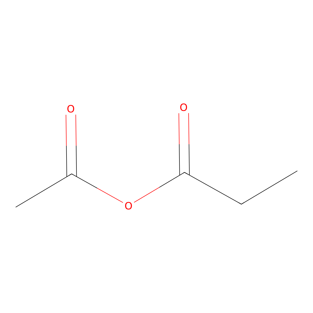 Acetic propanoic anhydride molecular structure, CAS 13080-96-1