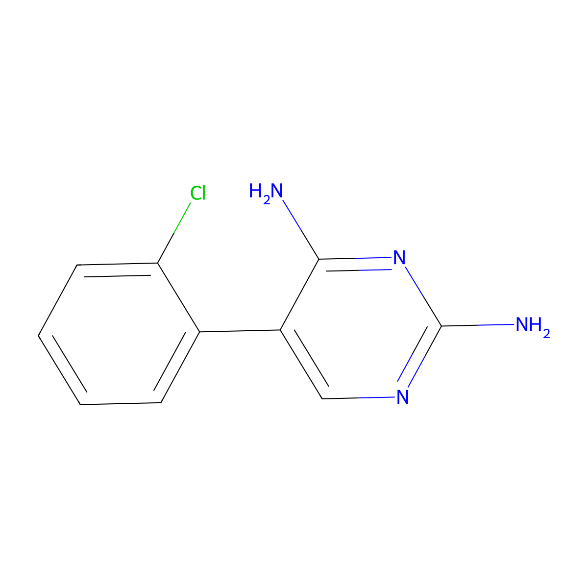 5-(2-Chlorophenyl)pyrimidine-2,4-diamine molecular structure, CAS 130801-37-5
