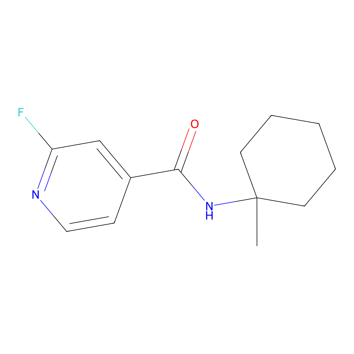 2-fluoro-N-(1-methylcyclohexyl)pyridine-4-carboxamide molecular structure, CAS 1308019-10-4
