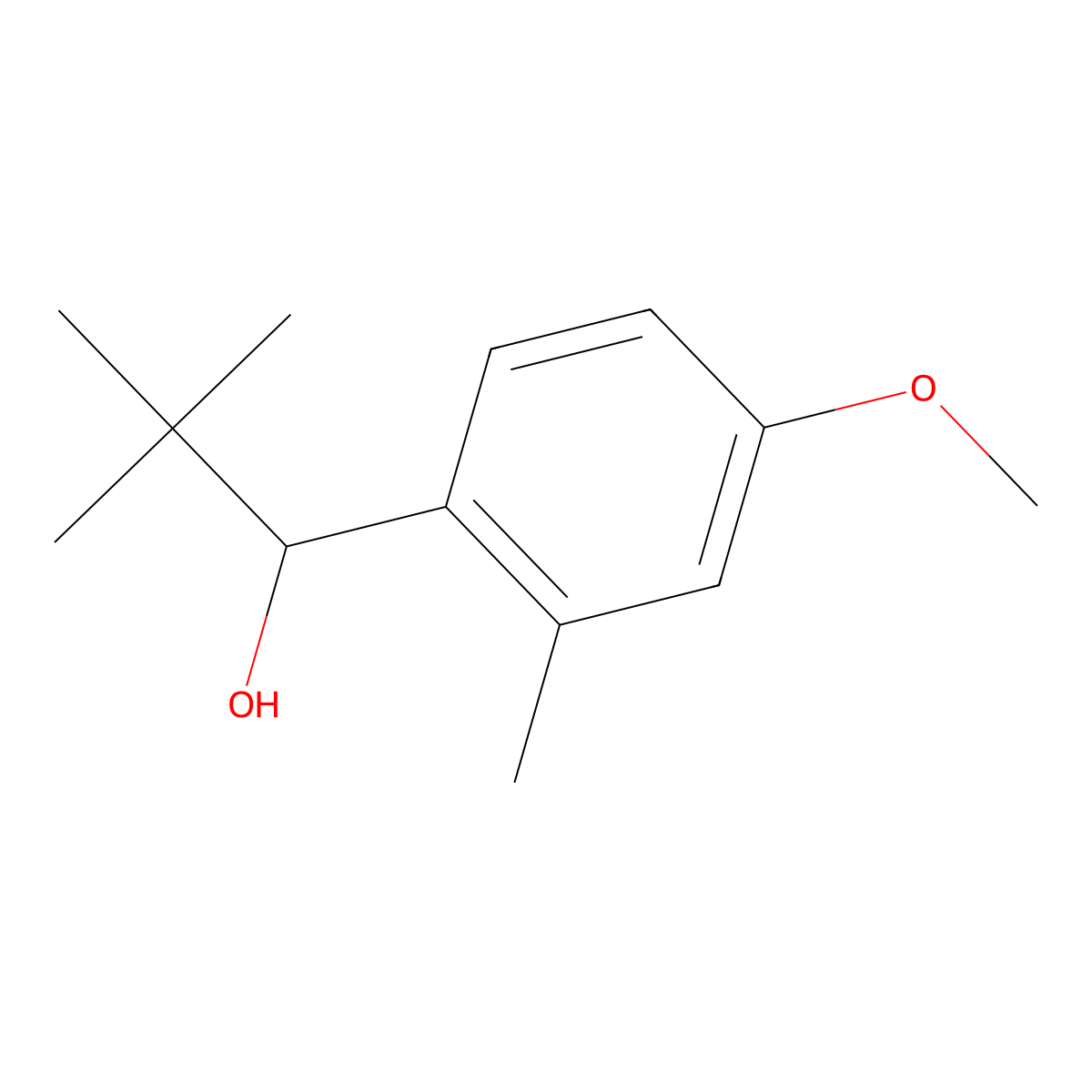 1-(4-Methoxy-2-methylphenyl)-2,2-dimethylpropan-1-ol molecular structure, CAS 1308026-07-4
