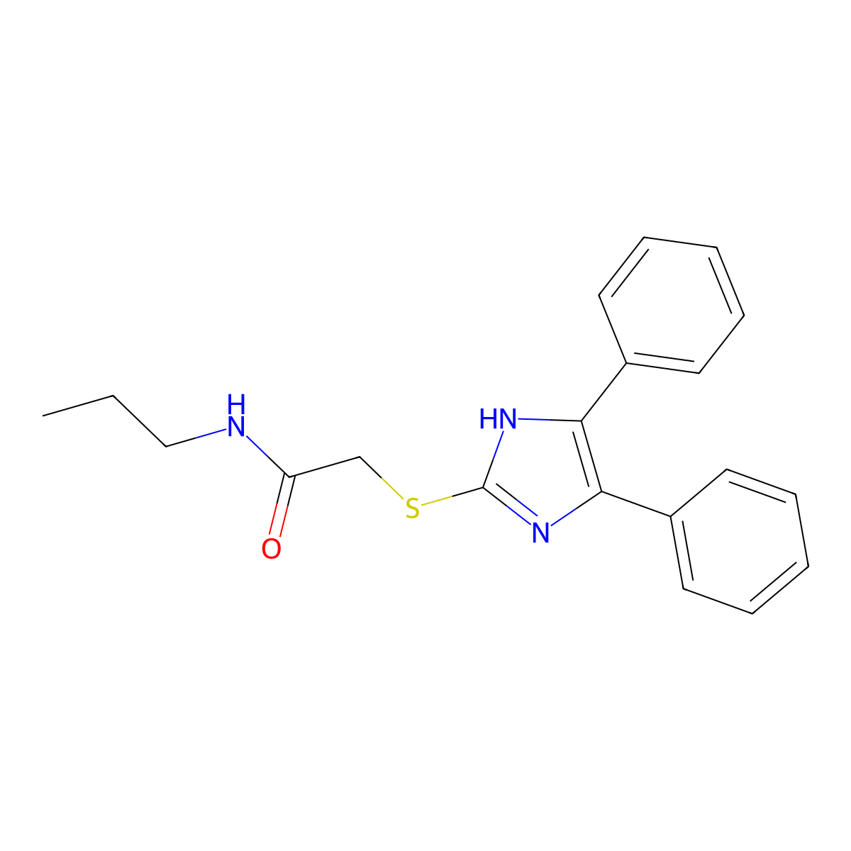 2-[(4,5-diphenyl-1H-imidazol-2-yl)sulfanyl]-N-propylacetamide molecular structure, CAS 130804-25-0