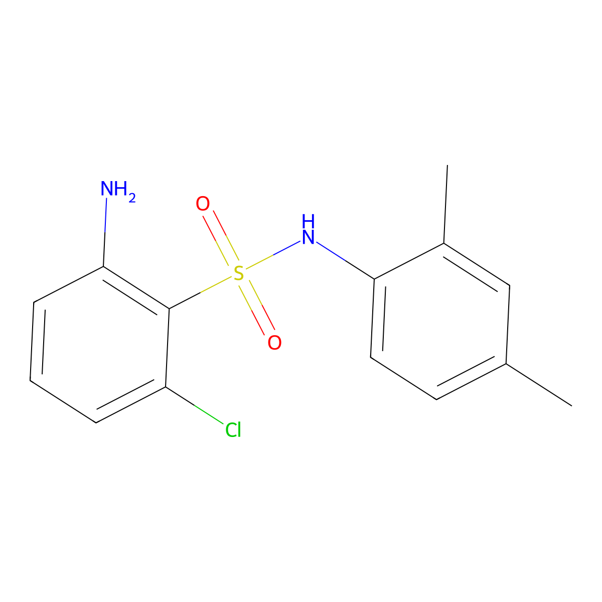 2-amino-6-chloro-N-(2,4-dimethylphenyl)benzenesulfonamide molecular structure, CAS 1308061-19-9