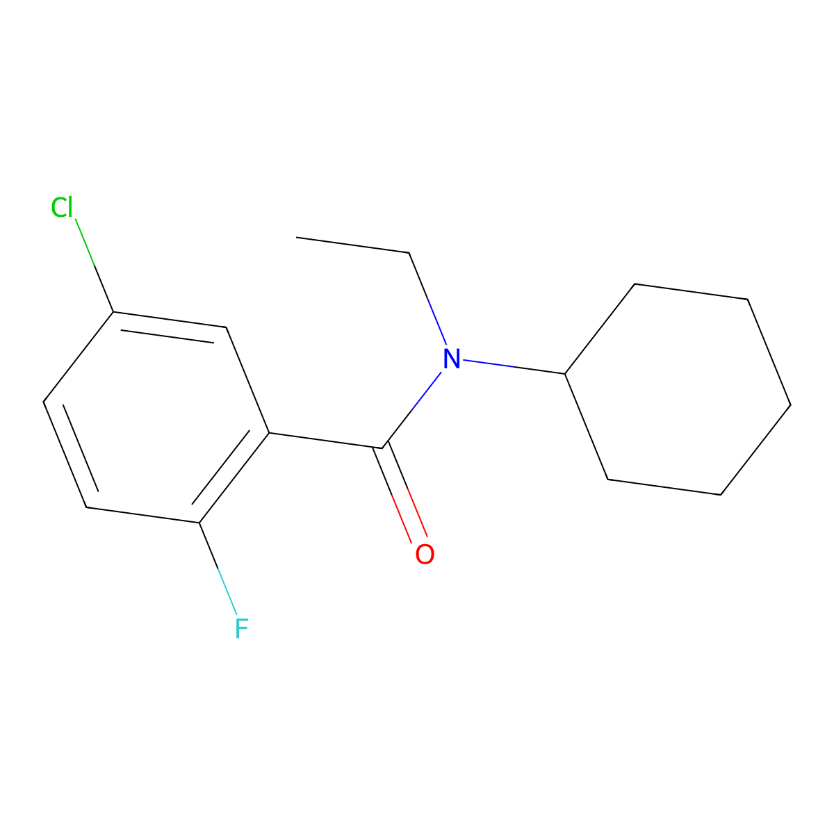 5-chloro-N-cyclohexyl-N-ethyl-2-fluorobenzamide molecular structure, CAS 1308074-27-2