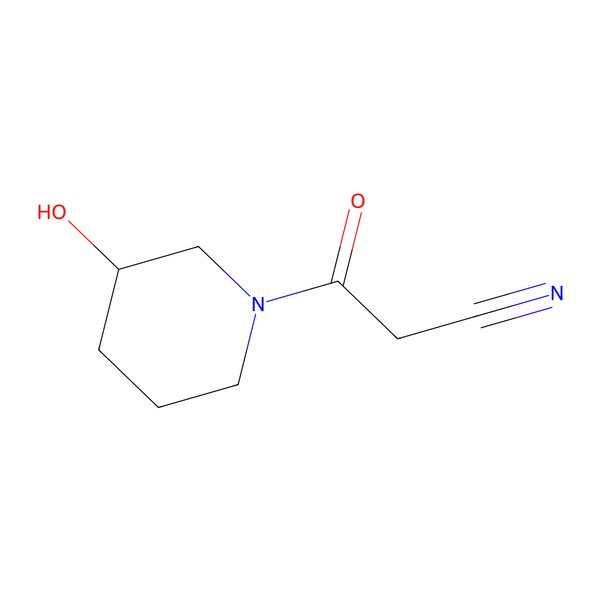 3-(3-Hydroxypiperidin-1-yl)-3-oxopropanenitrile molecular structure, CAS 1308083-97-7
