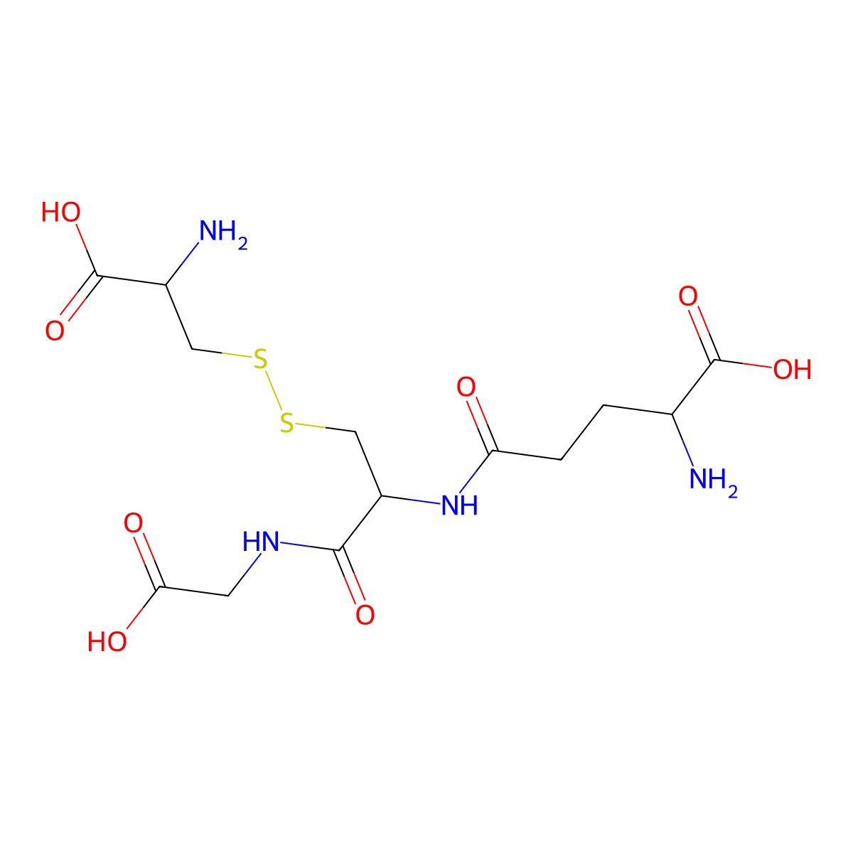 Cysteine-glutathione disulfide molecular structure, CAS 13081-14-6