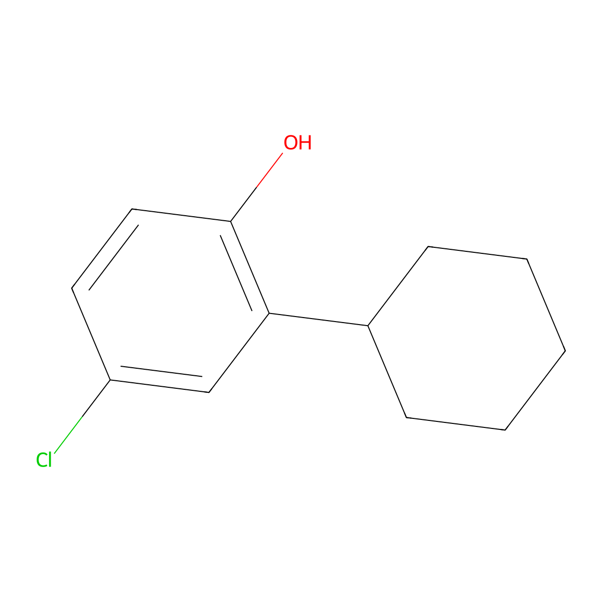 4-Chloro-2-cyclohexylphenol molecular structure, CAS 13081-17-9
