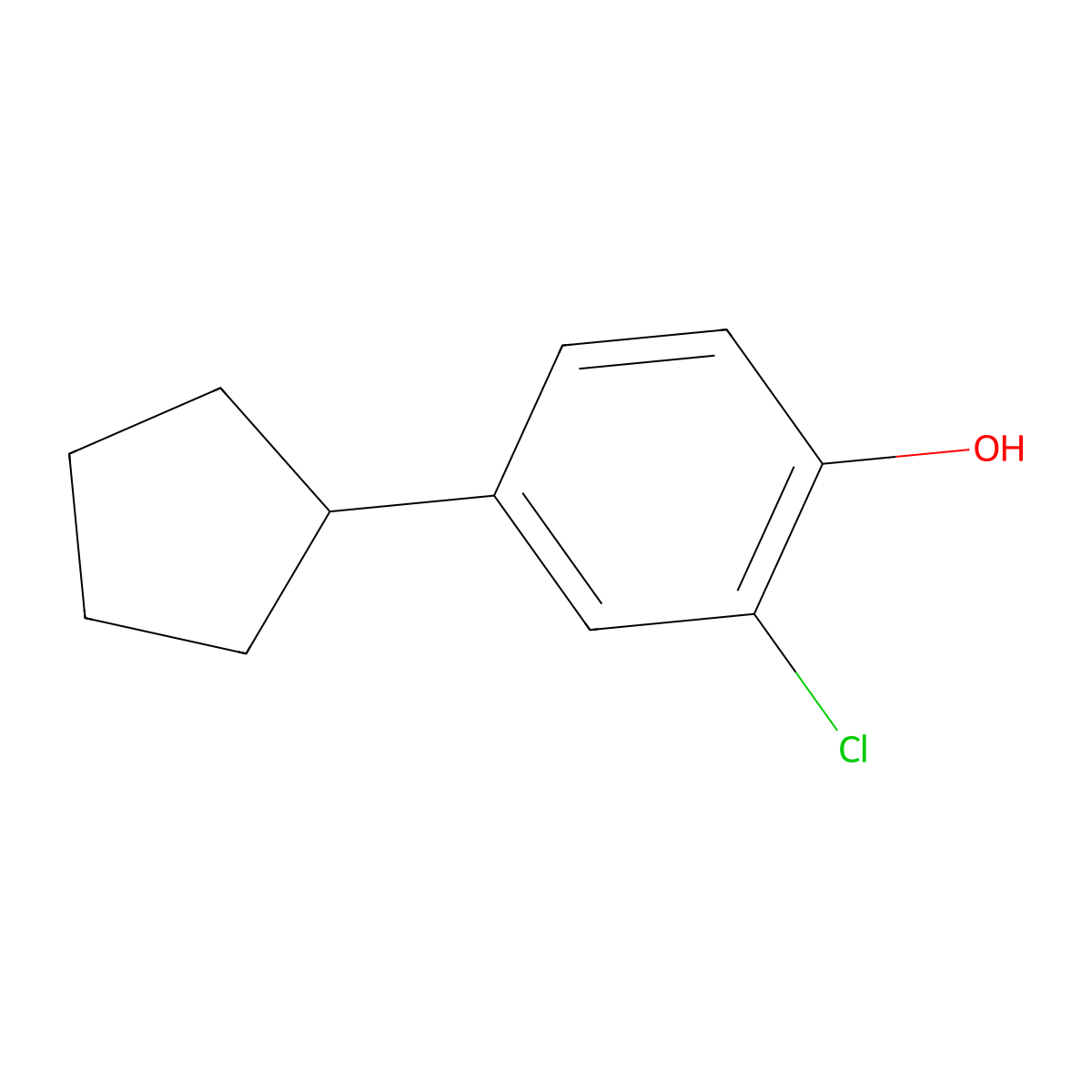 2-chloro-4-cyclopentylPhenol molecular structure, CAS 13081-30-6
