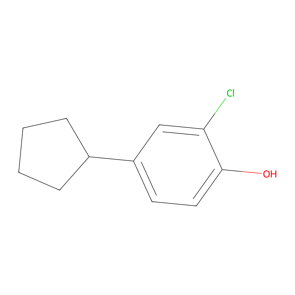 2-chloro-4-cyclopentylPhenol molecular structure, CAS 13081-30-6