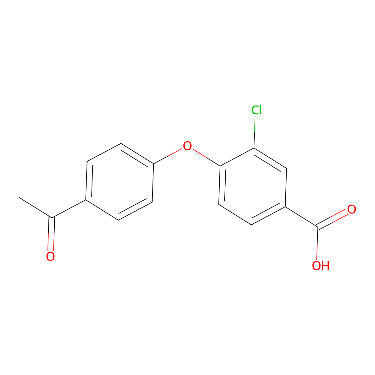 4-(4-Acetylphenoxy)-3-chlorobenzoic acid molecular structure, CAS 1308113-64-5