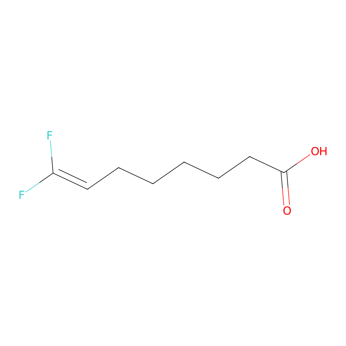 8,8-Difluorooct-7-enoic acid molecular structure, CAS 130812-81-6
