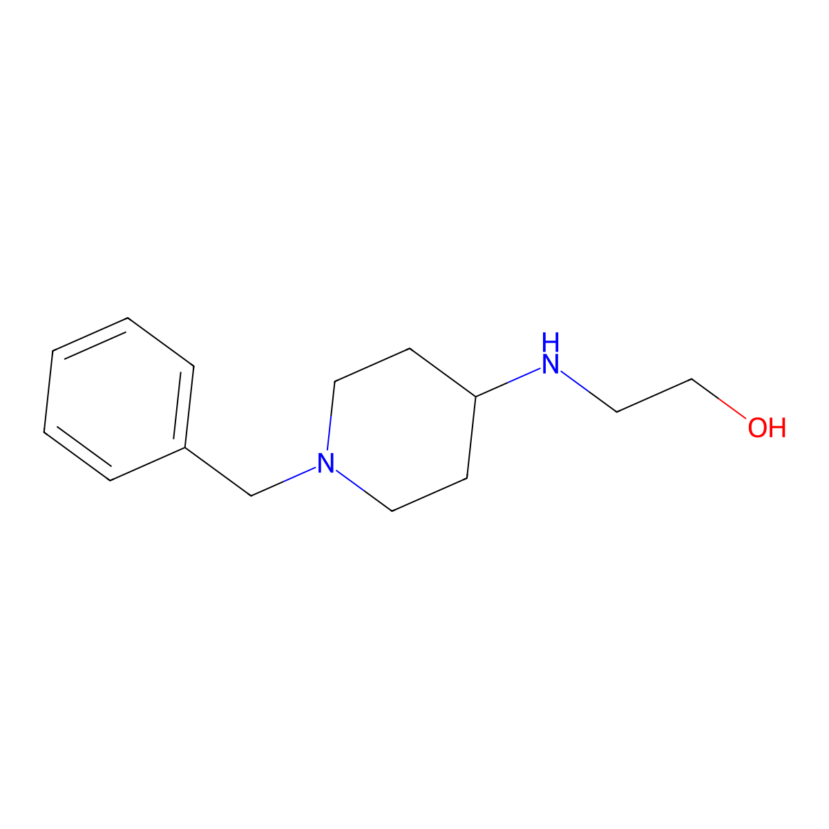 2-(1-Benzyl-piperidin-4-ylamino)-ethanol molecular structure, CAS 130818-96-1