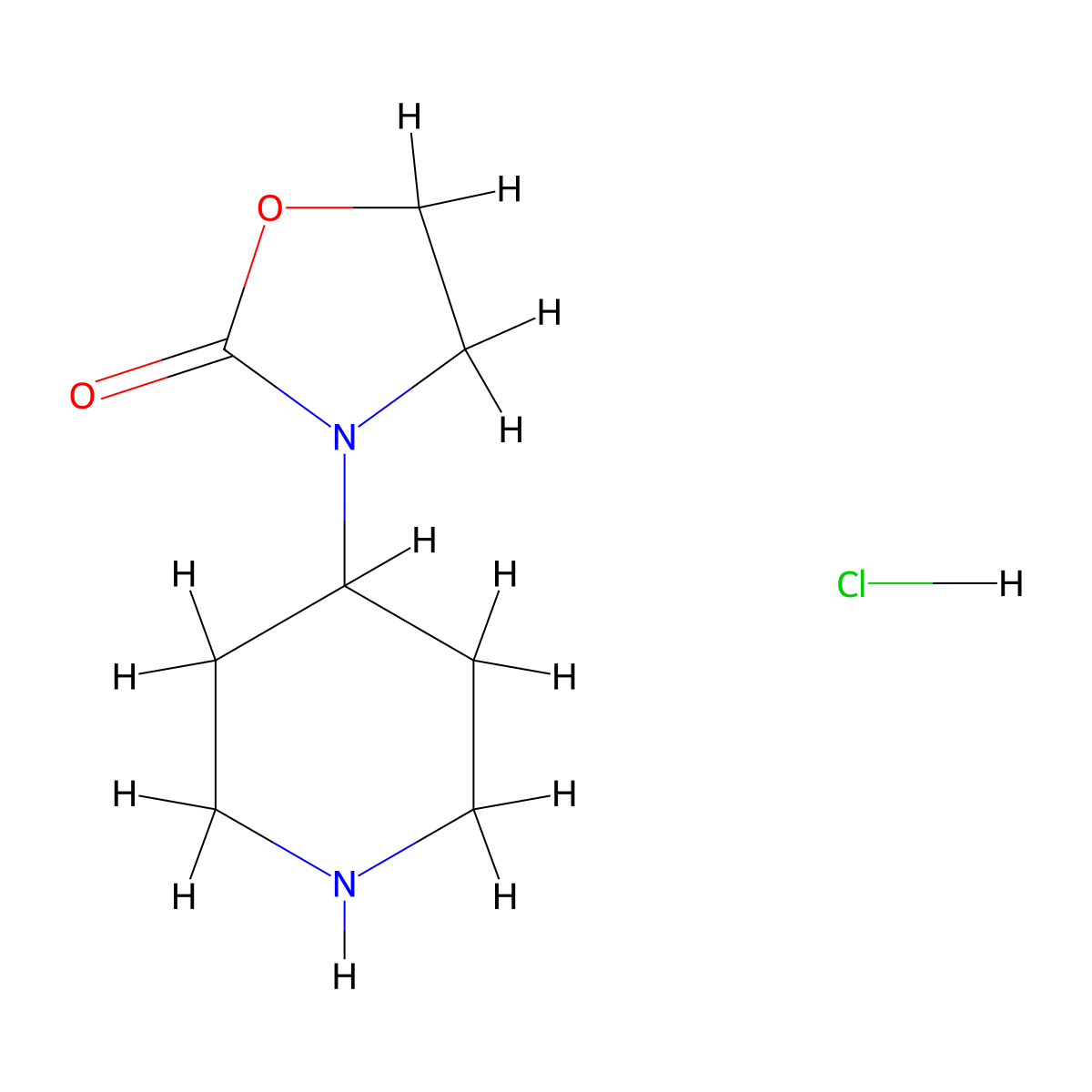 3-(Piperidin-4-yl)-1,3-oxazolidin-2-one hydrochloride molecular structure, CAS 130818-98-3