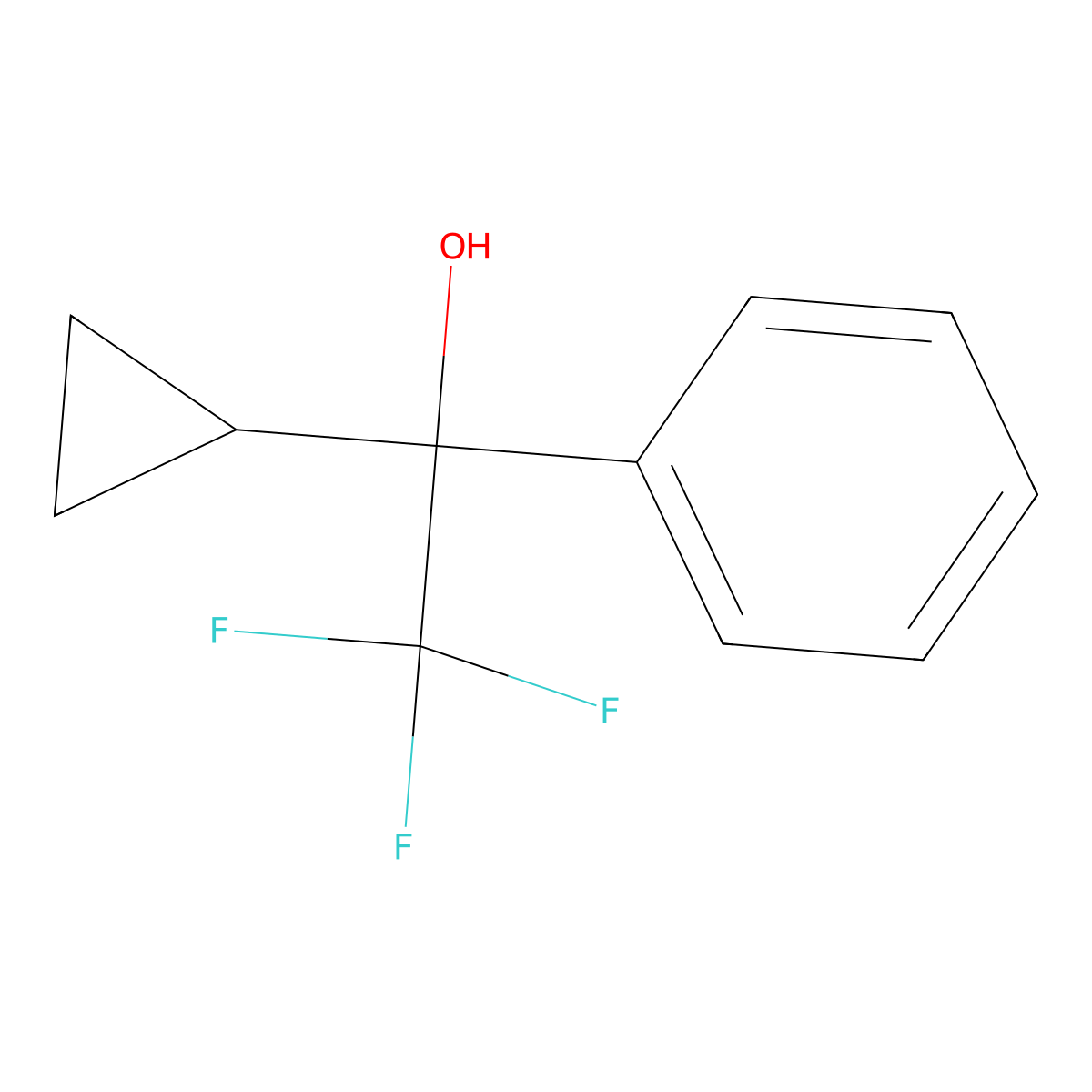 1-Cyclopropyl-2,2,2-trifluoro-1-phenylethan-1-ol molecular structure, CAS 13082-34-3