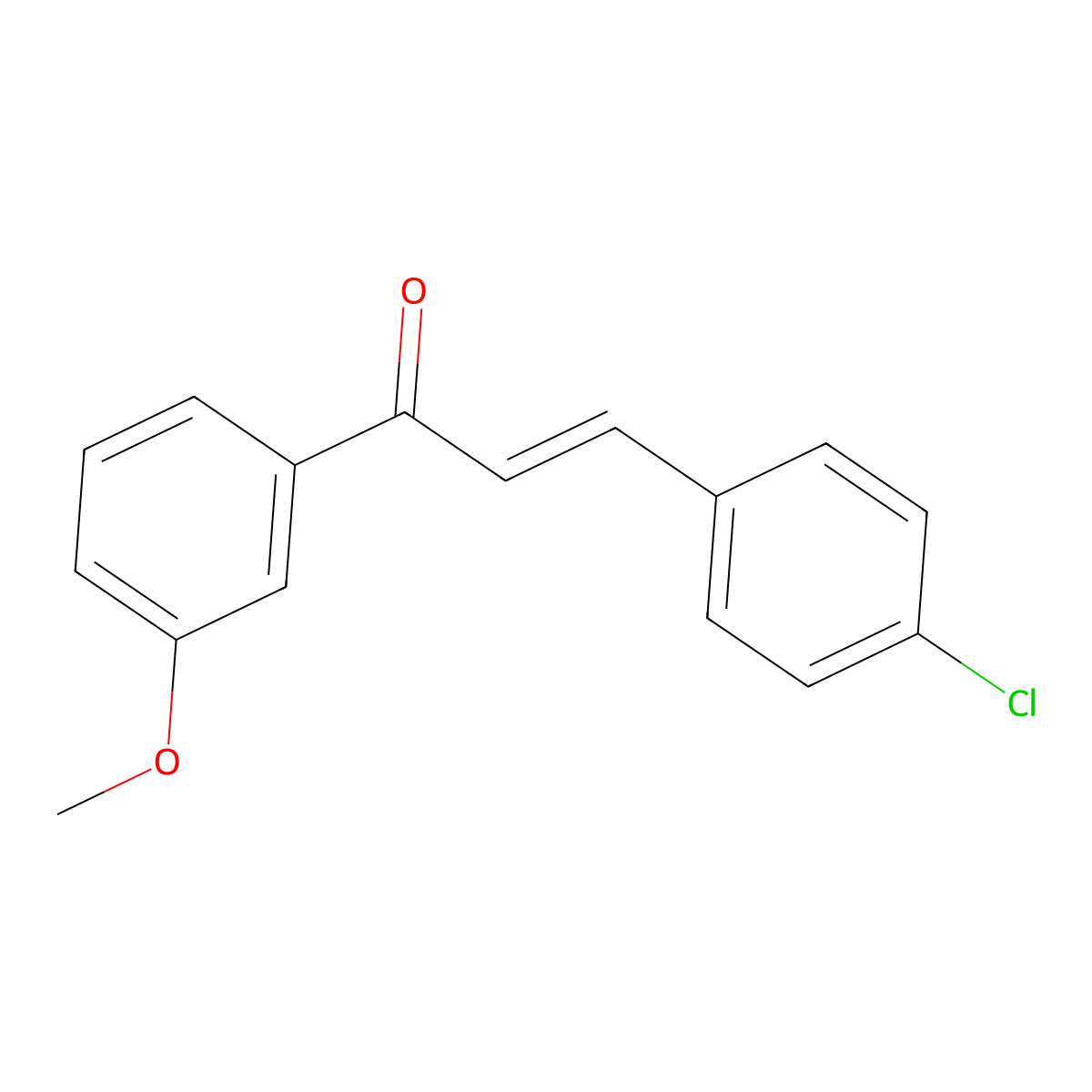 (2E)-3-(4-Chlorophenyl)-1-(3-methoxyphenyl)prop-2-en-1-one molecular structure, CAS 130820-52-9