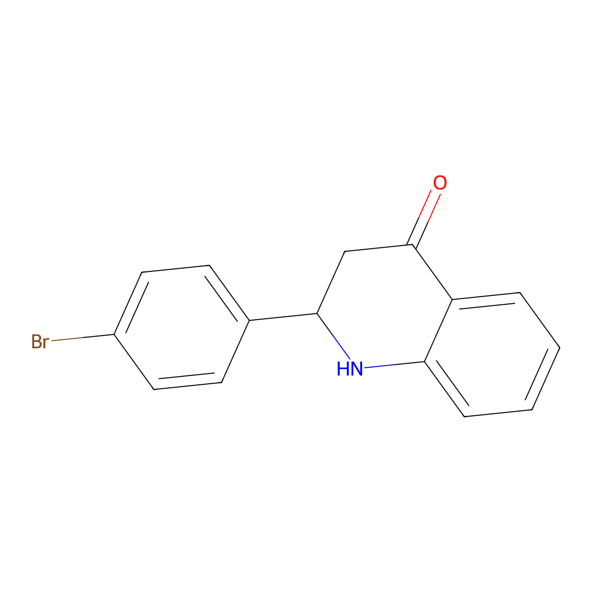2-(4-Bromophenyl)-2,3-dihydroquinolin-4(1H)-one molecular structure, CAS 130820-63-2