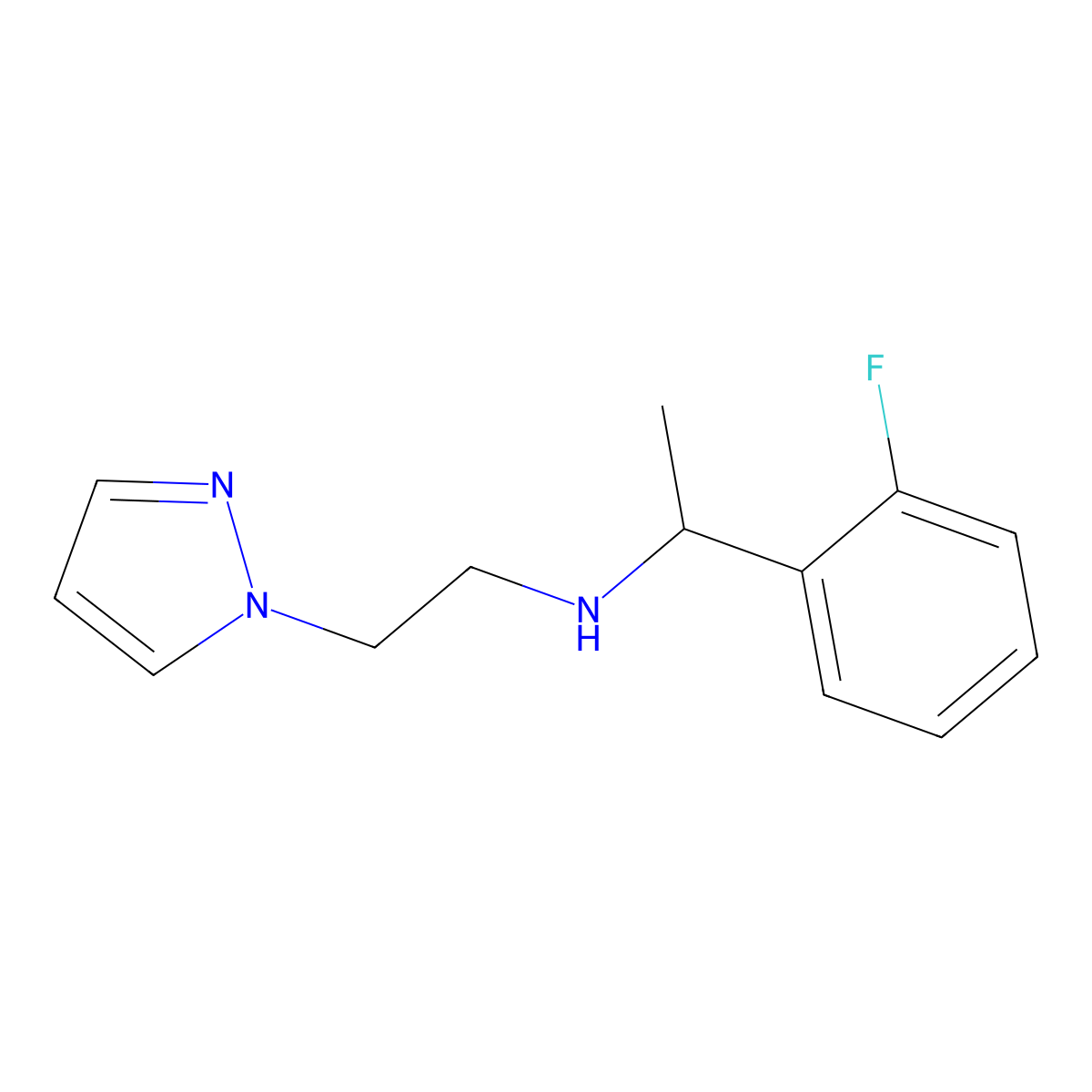 n-(2-(1h-Pyrazol-1-yl)ethyl)-1-(2-fluorophenyl)ethan-1-amine molecular structure, CAS 1308211-54-2