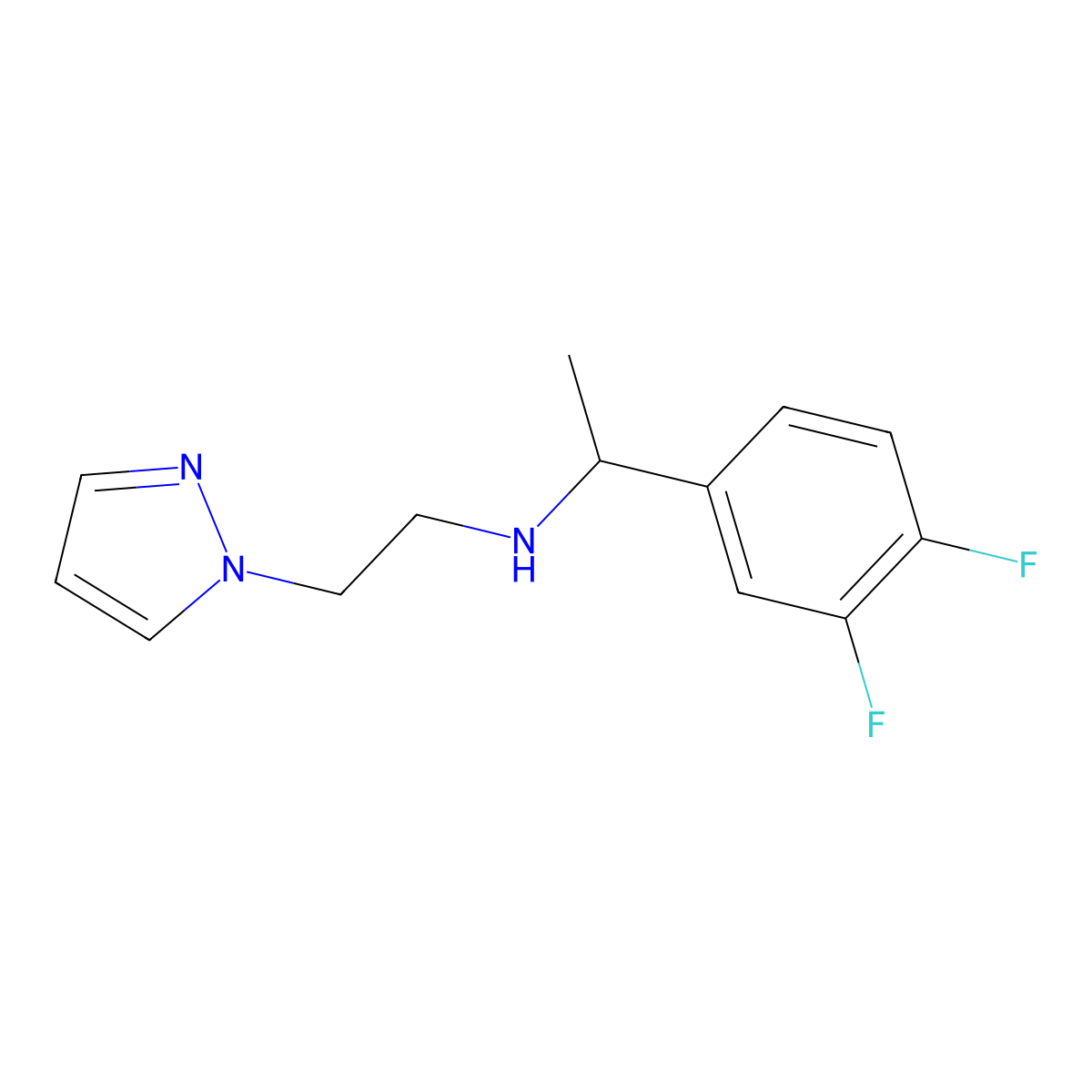 n-(2-(1h-Pyrazol-1-yl)ethyl)-1-(3,4-difluorophenyl)ethan-1-amine molecular structure, CAS 1308211-59-7