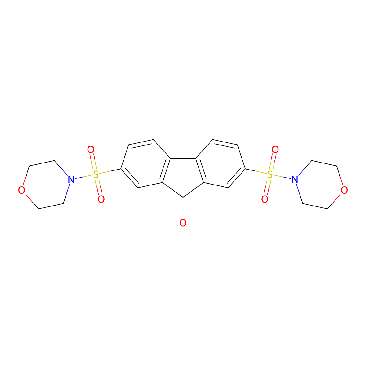 2,7-Bis(morpholin-4-ylsulfonyl)fluoren-9-one molecular structure, CAS 130824-23-6