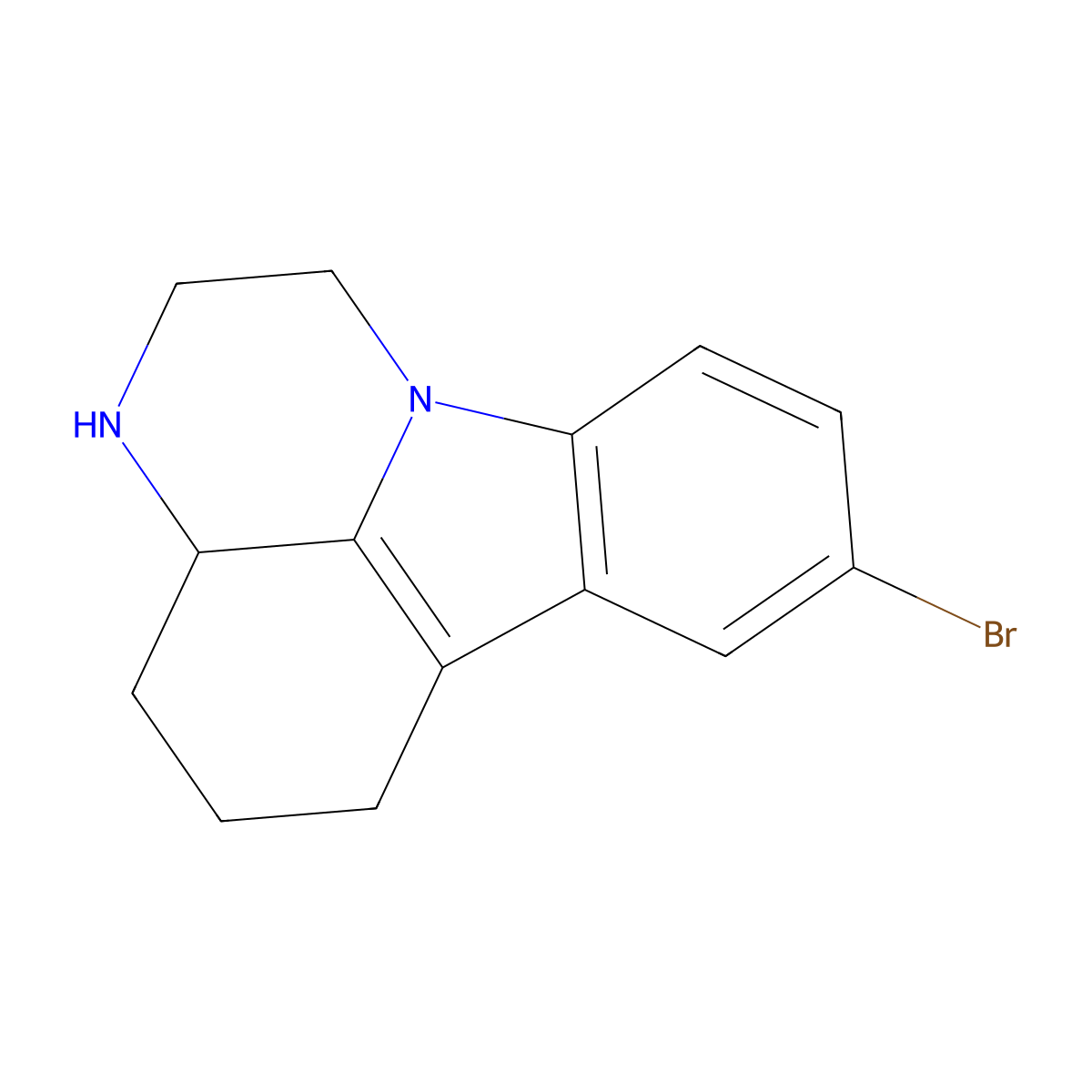 8-Bromo-2,3,3a,4,5,6-hexahydro-1H-pyrazino[3,2,1-jk]carbazole molecular structure, CAS 130824-82-7