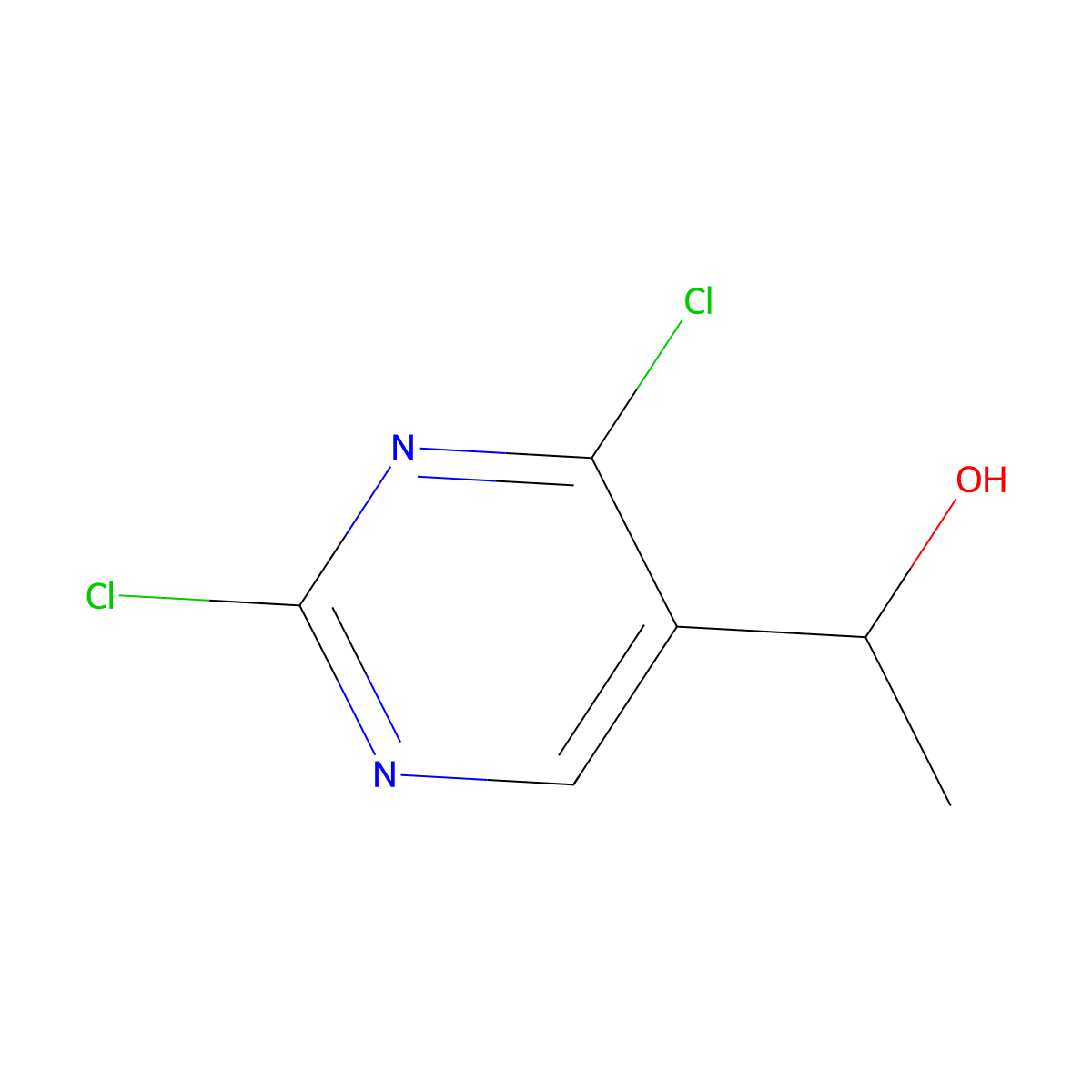 1-(2,4-Dichloropyrimidin-5-yl)ethan-1-ol molecular structure, CAS 130825-17-1