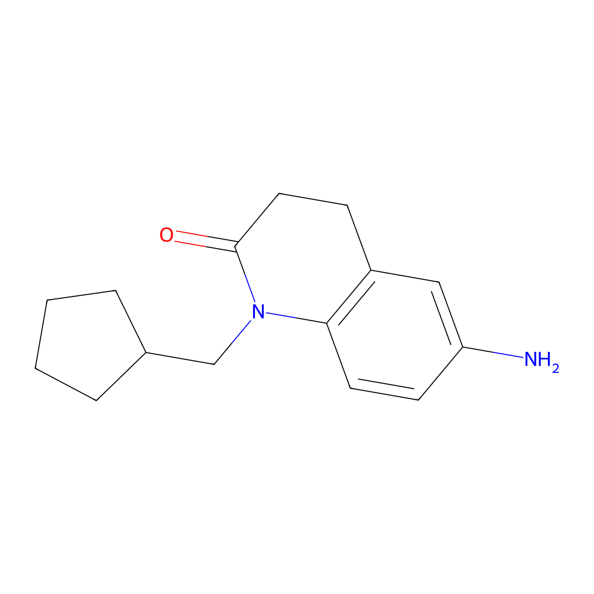 6-Amino-1-(cyclopentylmethyl)-1,2,3,4-tetrahydroquinolin-2-one molecular structure, CAS 1308263-41-3