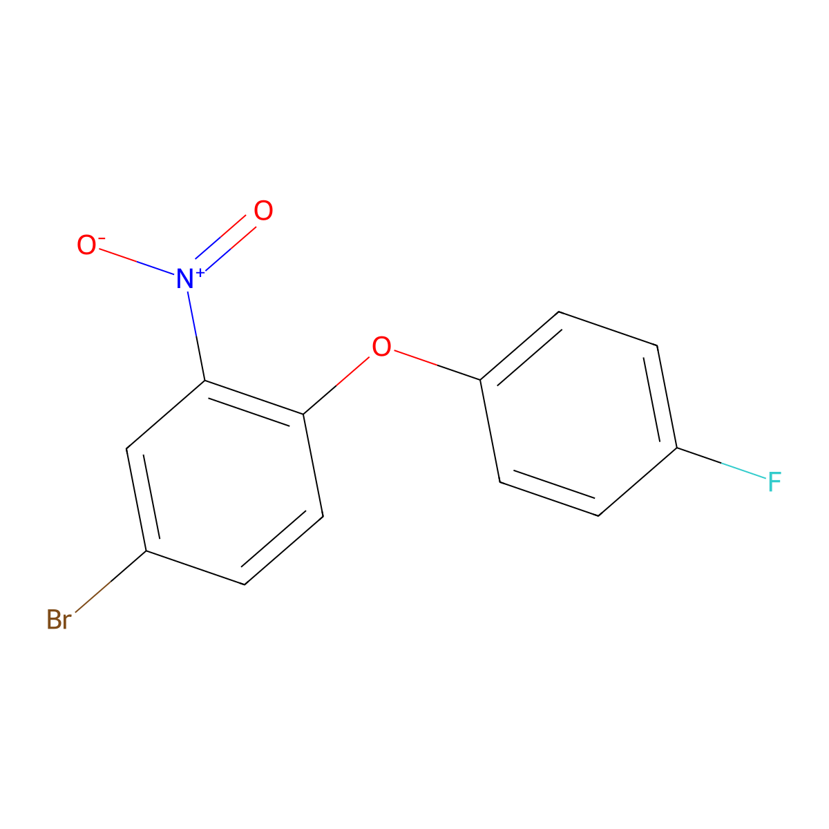 4-Bromo-1-(4-fluoro-phenoxy)-2-nitro-benzene molecular structure, CAS 1308268-46-3